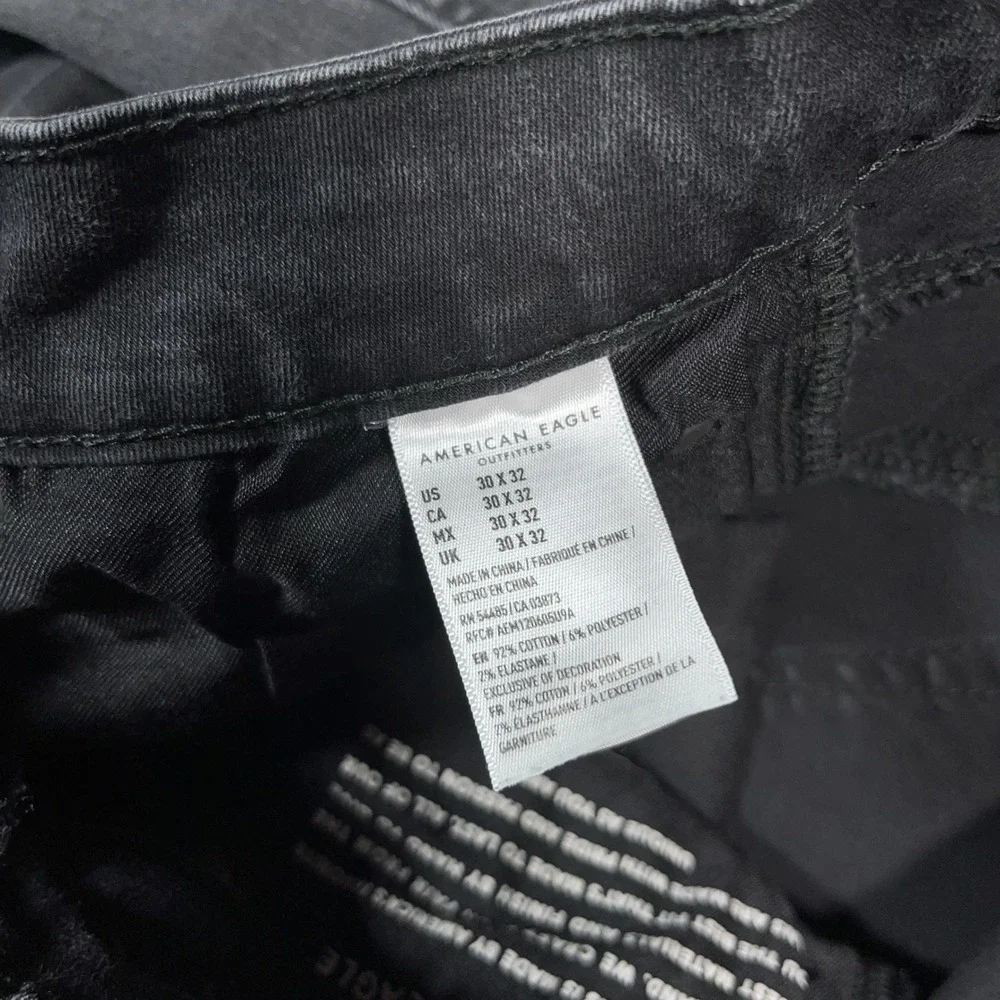American Eagle‎ Slim Straight Jeans Mens 30x32 Next Level Flex Black Denim